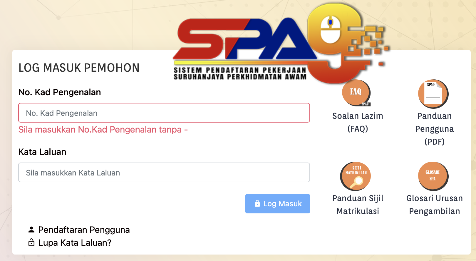 SPA9 sektor awam